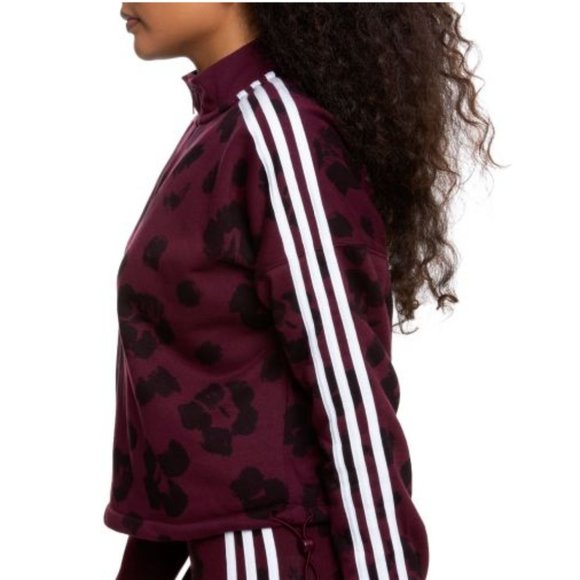 Adidas All Over Cheetah Print Half-Zip Sweater - Picture 2 of 8